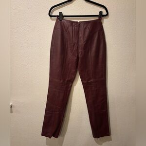 Vintage Leather Limited Burgundy Leather Pants size 8